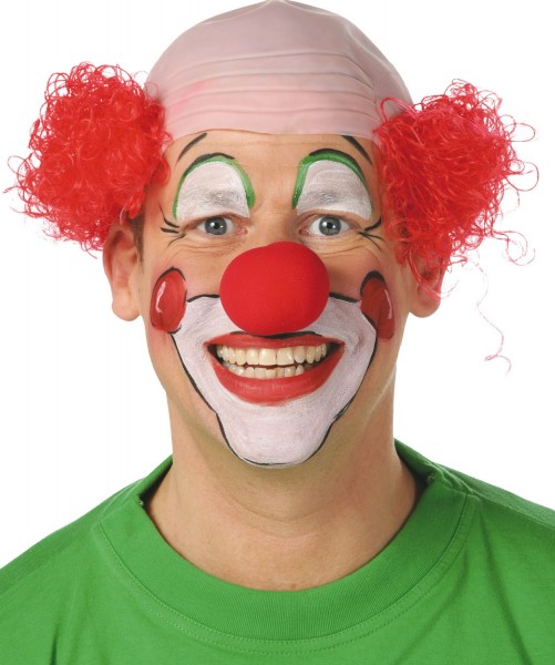 Clown Karl testa calva con capelli rossi