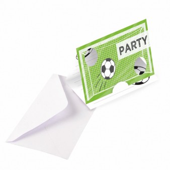 8 soccer party invitation cards