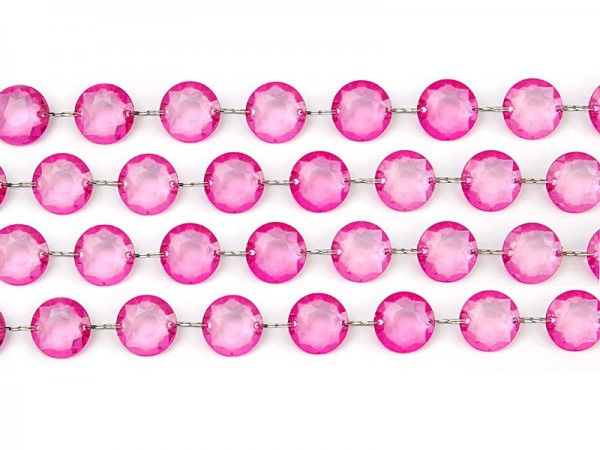 Kristall Perlen Hänger pink 1m