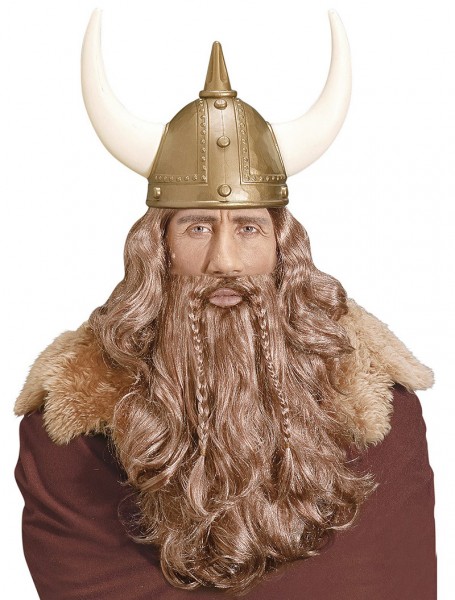 Peluca vikinga de ronquido con barba