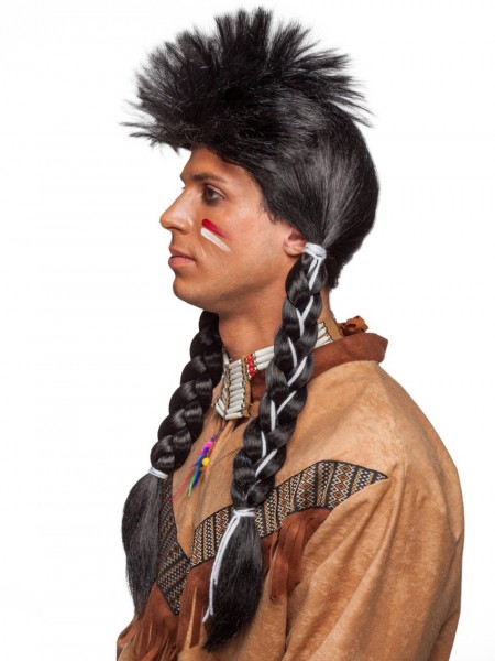 Irokee Indianer Zopfperücke Mit Irokese 2