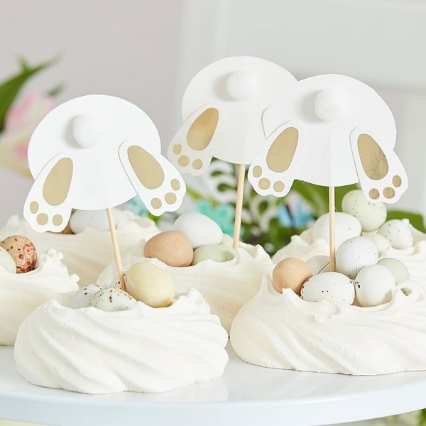 Decoración de pastel de conejito de Pascua glamour 6 piezas