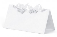 10 place cards with butterfly decor white