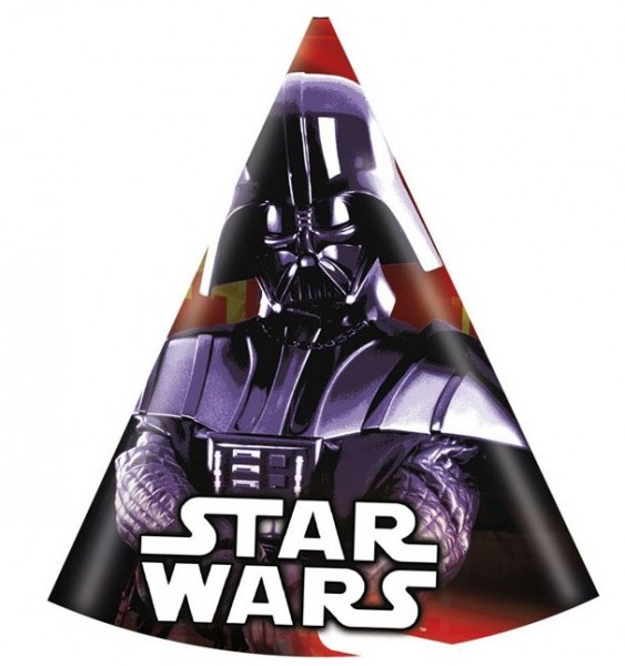 6 Star Wars Galaxy Darth Vader partyhattar 16cm
