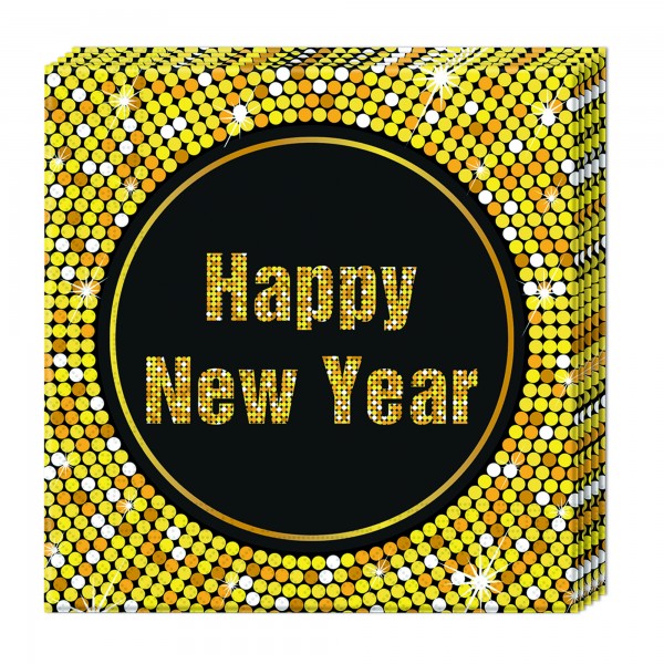 20 Funky New Year napkins 33cm