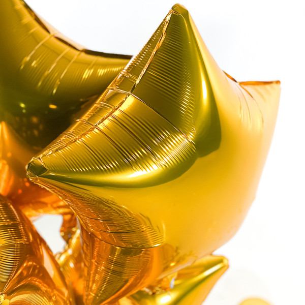 5 Heliumballons in der Box Golden Star 2