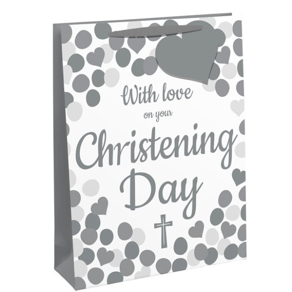 XL Graue Christening Day Geschenktüte