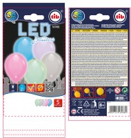 Vorschau: 5 bunte LED Luftballons Pastell 23cm