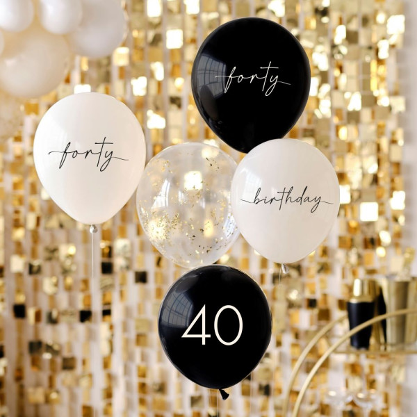 5 elegante 40e verjaardagsballonnen
