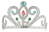 Tiara with precious stones in silver