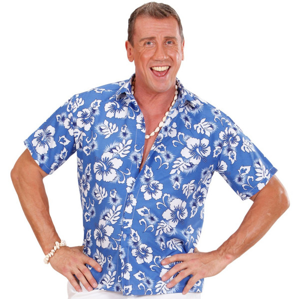 Wesoła niebieska koszula Hawaii