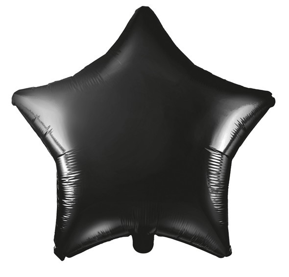 Black star balloon shimmer 48cm