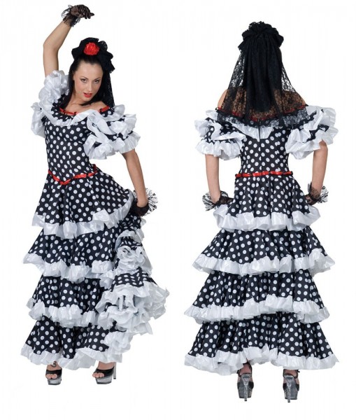 Delicate flamenco dancer ladies costume
