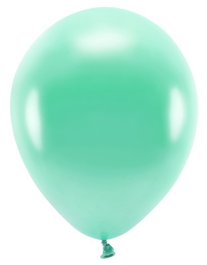 10 Ballons Eco métalliques turquoise 26cm