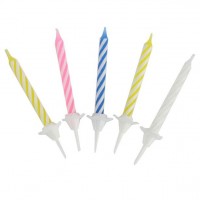 24 colorful spiral cake candles 6cm