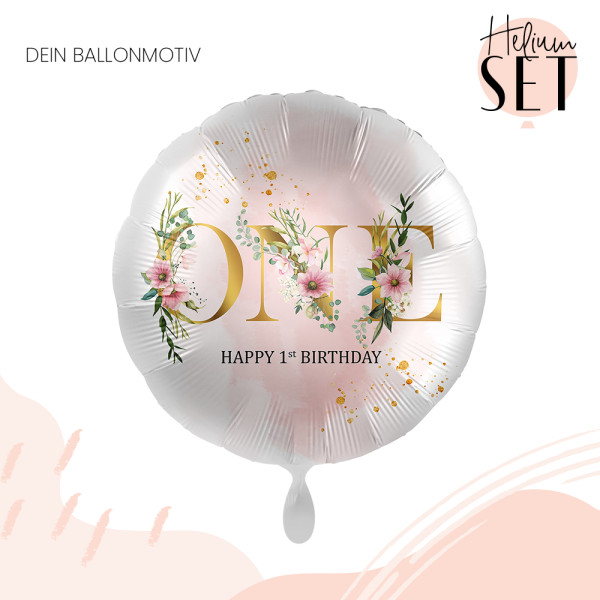 ONE Floral Ballonbouquet-Set mit Heliumbehälter