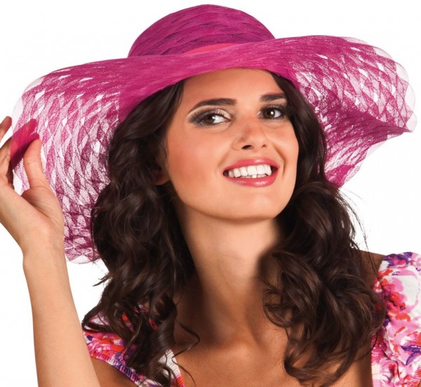 Elegancki damski kapelusz różowy