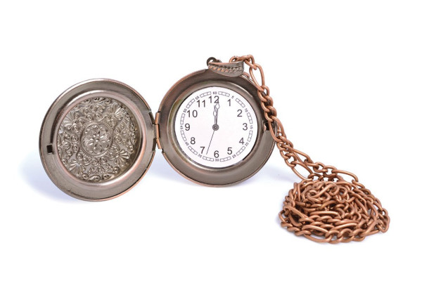 Reloj de bolsillo dorado steampunk