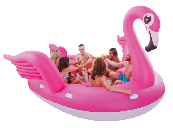 XXL Flamingo bathing island 3.7 x 3.35 x 2m