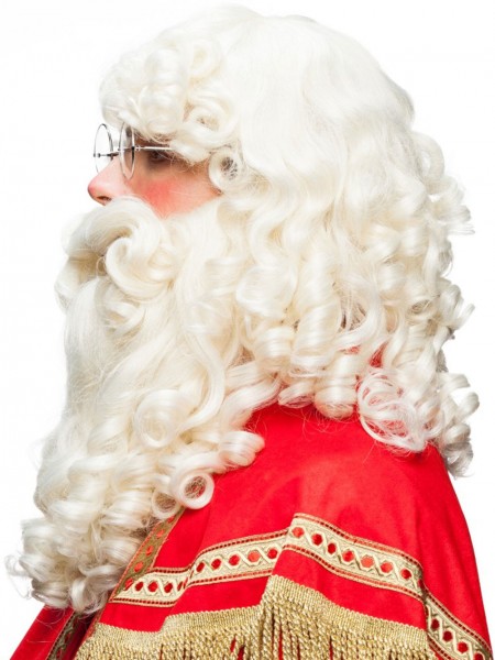 Weihnachtsmann Perücke Mit Bart und Brille