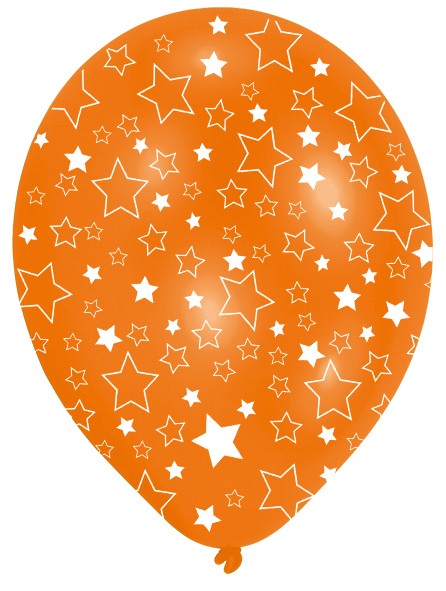 6 festballoner farverige mousserende stjerner 2