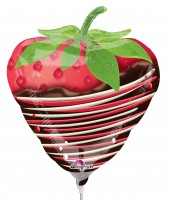 Vorschau: Stabballon Erdbeere mit Schokoguss