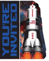 8 Weltraum Shuttle Einladungskarten