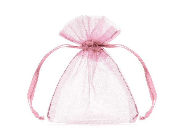 10 sacchetti di organza rosa Perla 7,5 x 10 cm