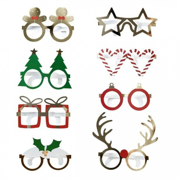 8 Christmas party glasses