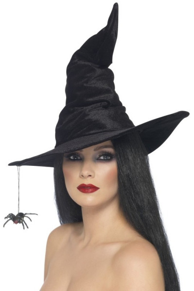 Scary witches magic hat black
