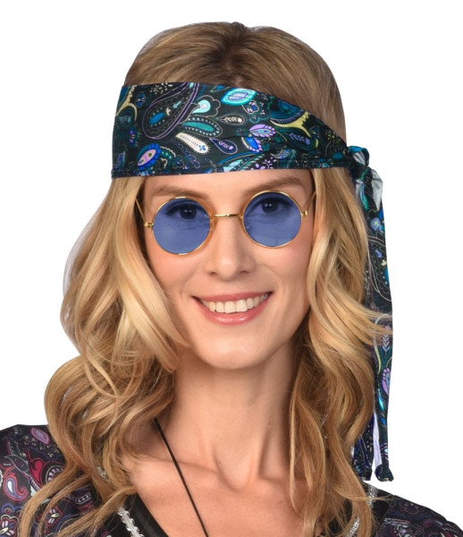 Niebieskie okulary hipisowskie Sonja