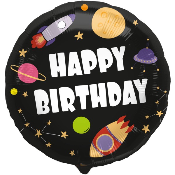 Space fødselsdag folie ballon 45cm