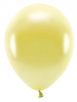 100 eco metallic ballonnen delicaat geel 30cm