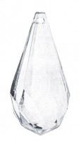 Anteprima: 5 Ciondolo in cristallo trasparente 23x51mm