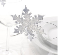 Aperçu: 10 flocons de neige scintillants décoration en verre 8cm