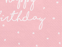 20 My Birthday servietter i lyserød 33cm