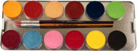 Make-up palette with 24 colors and 3 brushes