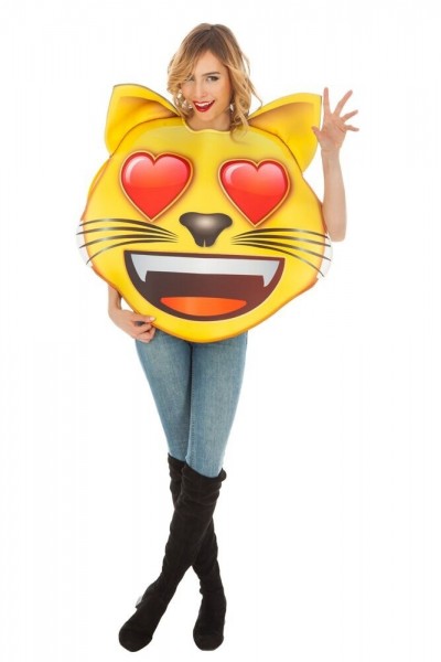 Katzen Emoji mit Herzaugen Kostüm Unisex