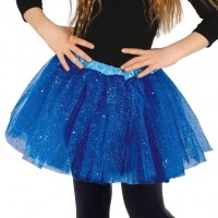Glitter tutu voor kinderen blauw one size