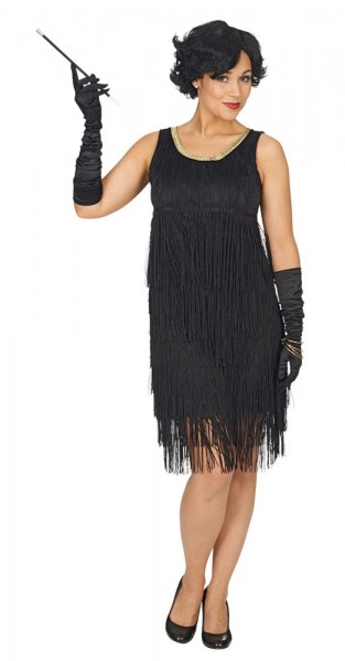 Flapper Girl Charleston kjole i sort