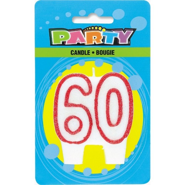 Vela de bloque feliz cumpleaños 60