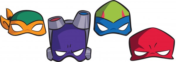8 masques Ninja Turtles Adventures
