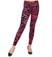 80s pink zebra UV leggings for women