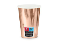 Anteprima: 6 bicchieri di carta metallizzati oro rosa da 220 ml