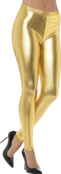 Gyllene glänsande leggings Goldie