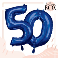 Vorschau: 10 Heliumballons in der Box Blau 50