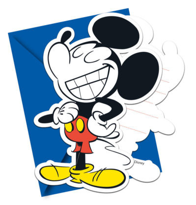 12 stk. super cool Mickey Mouse invitationskort