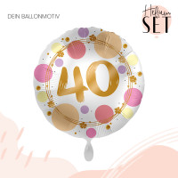 Vorschau: Shiny Dots 40 Ballonbouquet-Set mit Heliumbehälter