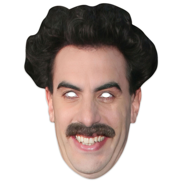 Borat Sacha Baron Cohen mask made of cardboard