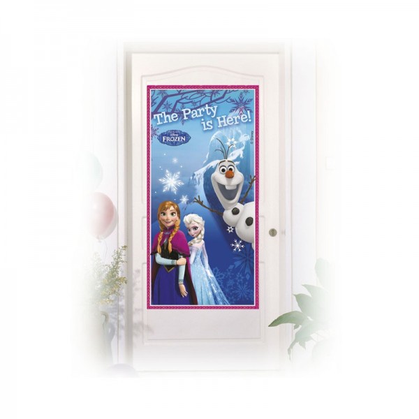 Affiche de porte de conte de fées d'hiver La Reine des neiges 152 x 76 cm
